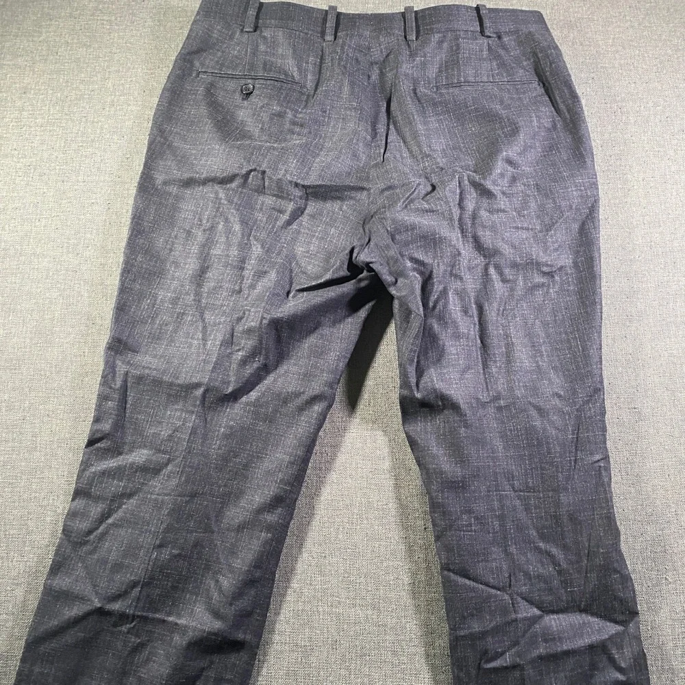 Holland Sherry Mens Charcoal Textured Wool Dress Pants Size 36x29 Tailored USA